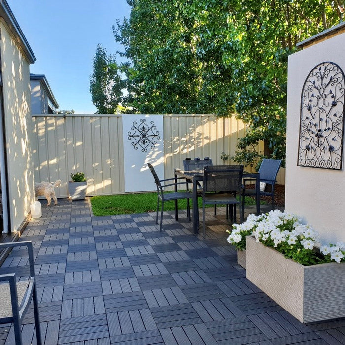 <b>Deck Tiles</b> - Premium WPC Interlocking | DECKO (300x 300x20 mm tile) - <b>select colour</b> - (One Piece)