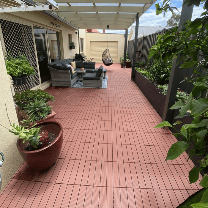 <b>Deck Tiles</b> - Premium WPC Interlocking | DECKO (300x 300x20 mm tile) - <b>select colour</b> - (One Piece)