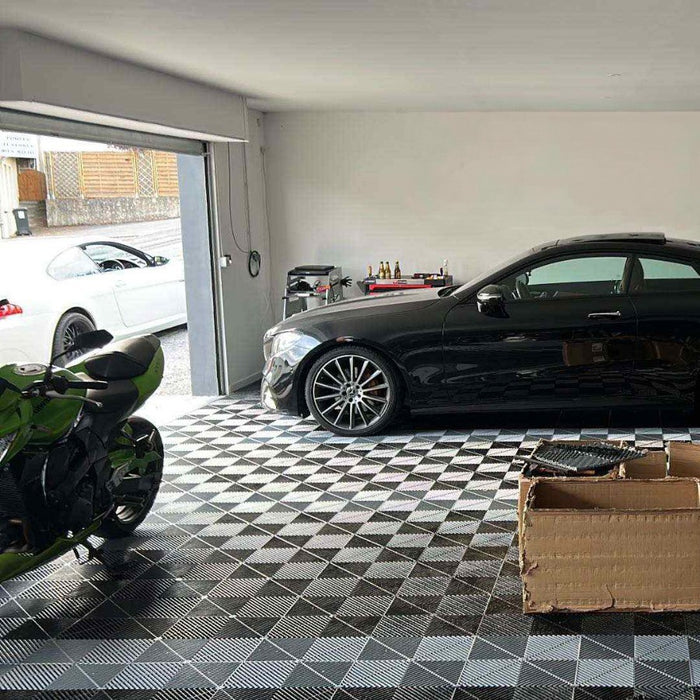 Garage Tile - Interlocking Polypropylene Flooring | DECKO <b>DURANTE</b> (400x400x18 mm) - <b>Select Colour</b> - Price per box of 30