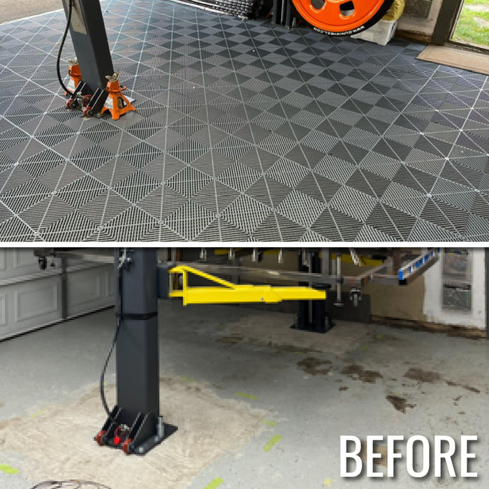 Garage Tile - Interlocking Polypropylene Flooring | DECKO <b>DURANTE</b> (400x400x18 mm tile) - <b>Select Color</b>