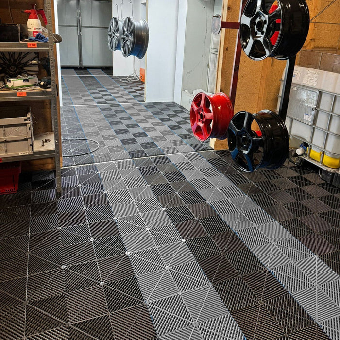 Garage Tile - Interlocking Polypropylene Flooring | DECKO <b>DURANTE</b> (400x400x18 mm tile) - <b>Select Color</b>