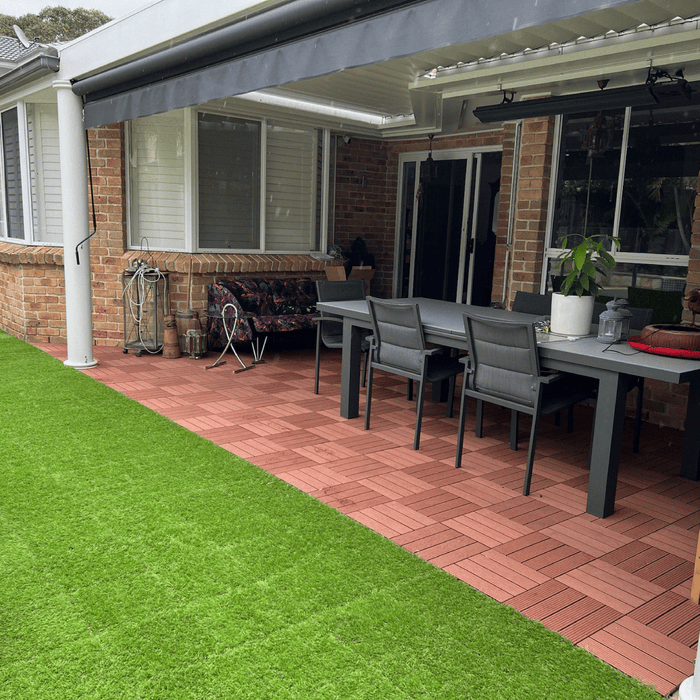<b>Deck Tiles</b> - Premium WPC Interlocking | DECKO (300x 300x20 mm tile) - <b>select colour</b> - (One Piece)