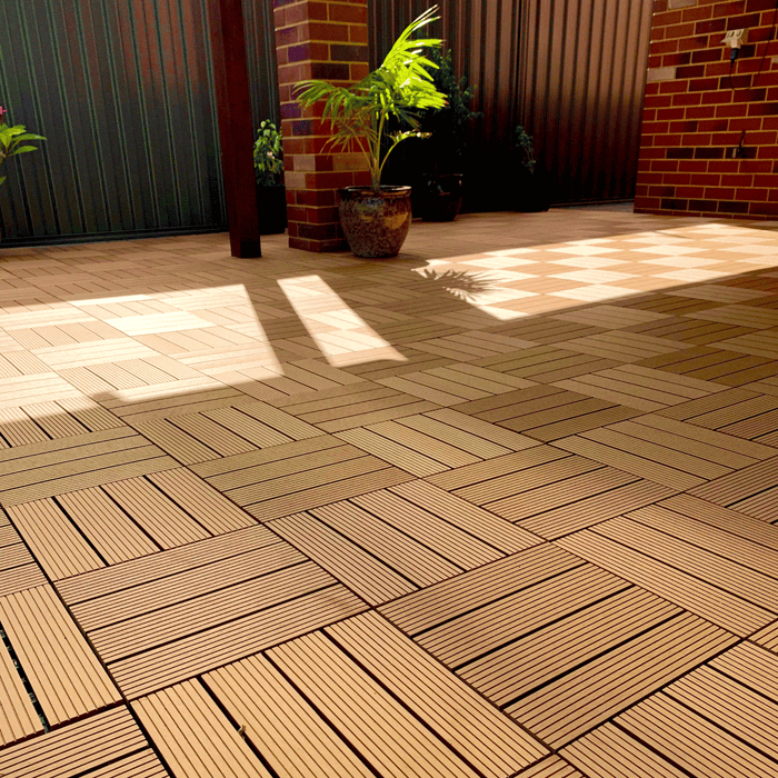 <b>Deck Tiles</b> - Premium WPC Interlocking | DECKO (300x 300x20 mm tile) - <b>select colour</b> - (One Piece)