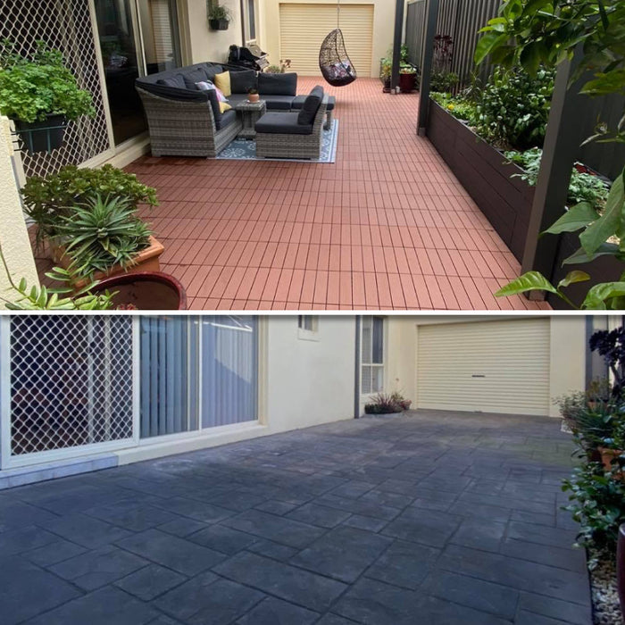 <b>Deck Tiles</b> - Premium WPC Interlocking | DECKO (300x 300x20 mm tile) - <b>select colour</b> - (One Piece)