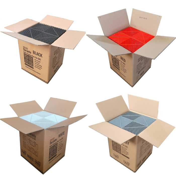 Garage Tile - Interlocking Polypropylene Flooring | DECKO <b>DURANTE</b> (400x400x18 mm) - <b>Select Colour</b> - Price per box of 30