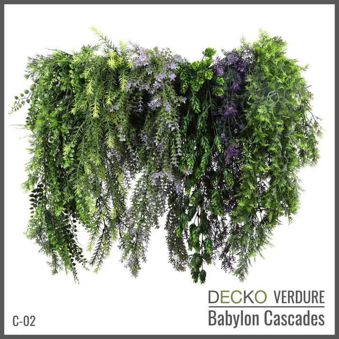 DECKO Verdure Babylon Cascades - <b>VIOLA</b> - Collection of 6 different Artificial Hanging Plants