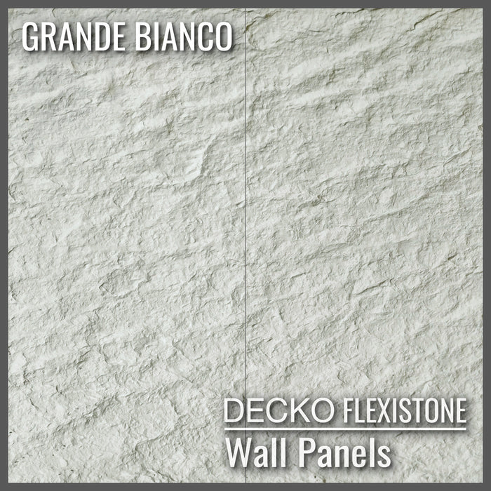 DECKO Flexistone Wall Panels - <b>GRANDE BIANCO</b> - Box of 5 panels 1200x600mm