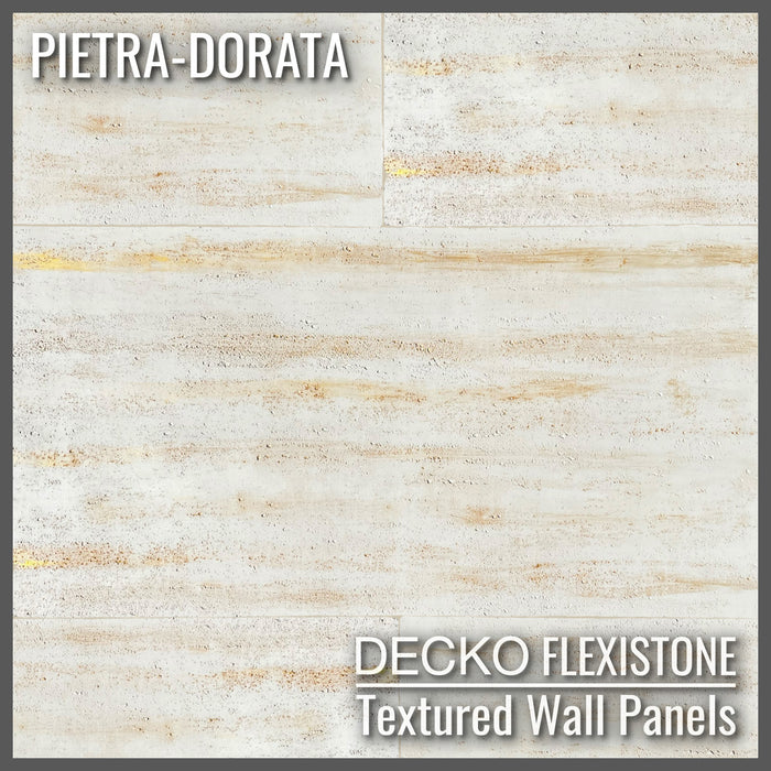 DECKO Flexistone Textured Stone Wall Panels - PIETRA DORATA - Box of 6 1200x600mm Panels