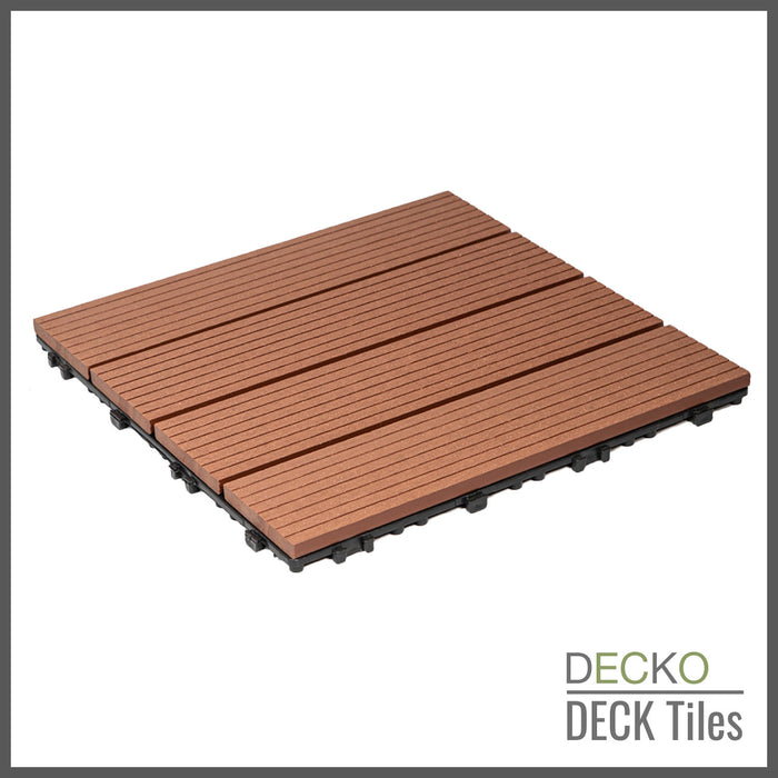 <b>Deck Tiles</b> - Premium WPC Interlocking | DECKO (300x 300x20 mm tile) - <b>select colour</b> - (One Piece)