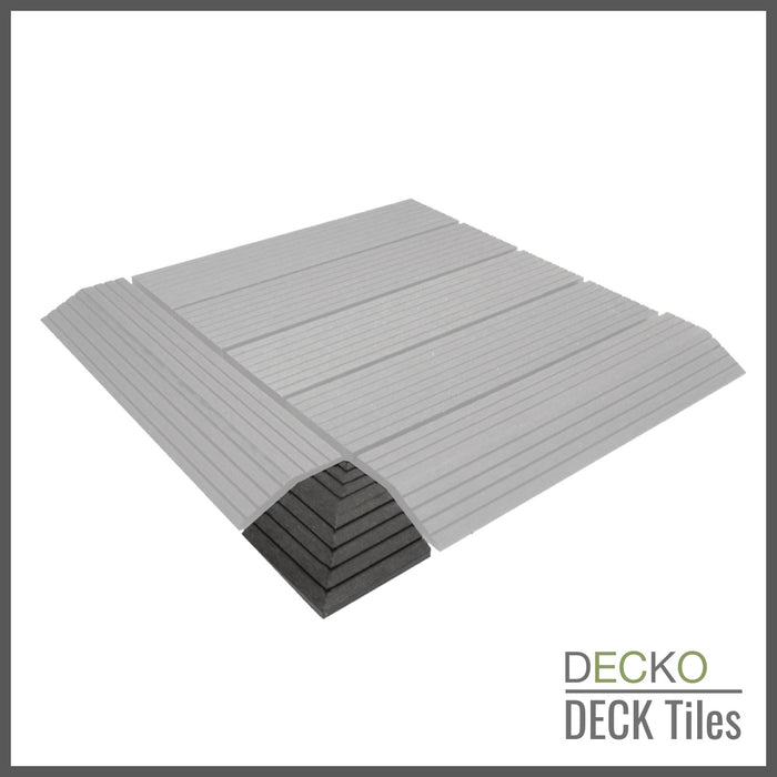 Deck Tile <b>Corner Ramp Edge</b> - for Premium WPC Interlocking Tiles | DECKO (80 x 80 x 20 mm) - (One Piece)