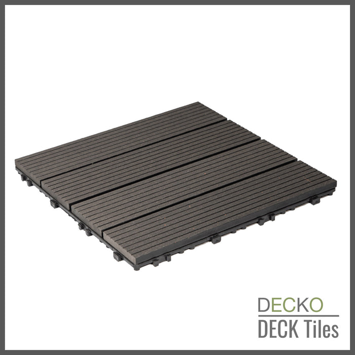 <b>Deck Tiles</b> - Premium WPC Interlocking | DECKO (300x 300x20 mm tile) - <b>select colour</b> - (One Piece)