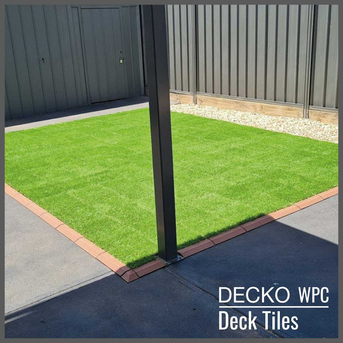 <b>Artificial Grass Tiles</b> - Premium Interlocking Turf | DECKO (300x300x20 mm tile) - (One Piece)