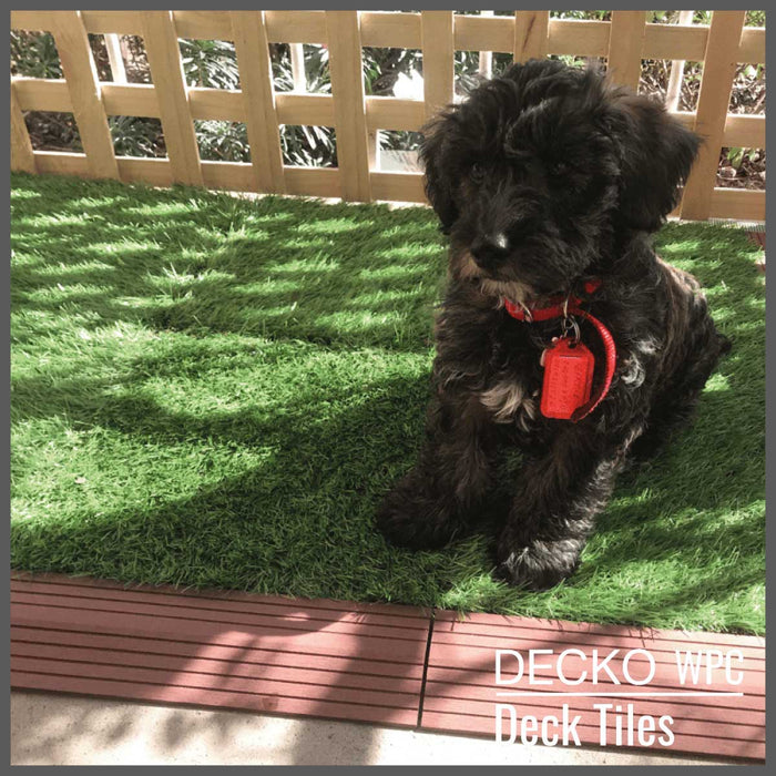 <b>Artificial Grass Tiles</b> - Premium Interlocking Turf | DECKO (300x300x20 mm tile) - (One Piece)