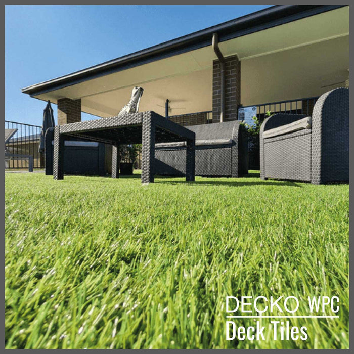 <b>Artificial Grass Tiles</b> - Premium Interlocking Turf | DECKO (300x300x20 mm tile) - (One Piece)