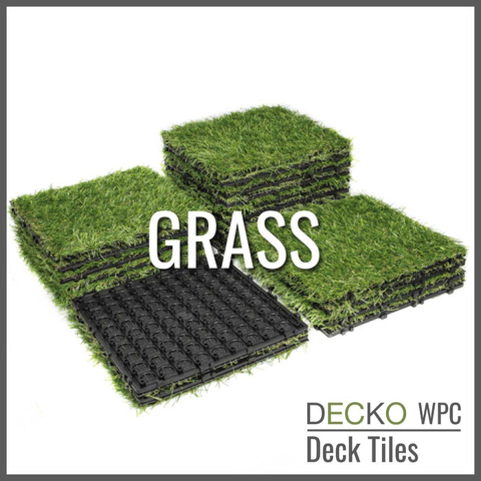 <b>Artificial Grass Tiles</b> - Premium Interlocking Turf | DECKO (300x300x20 mm tile) - (One Piece)