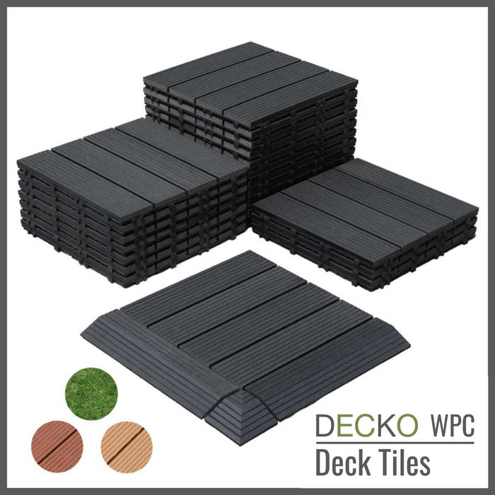 DECKO Premium Tiles - <b>CHARCOAL</b> - 300/300/20 - Price/Tile