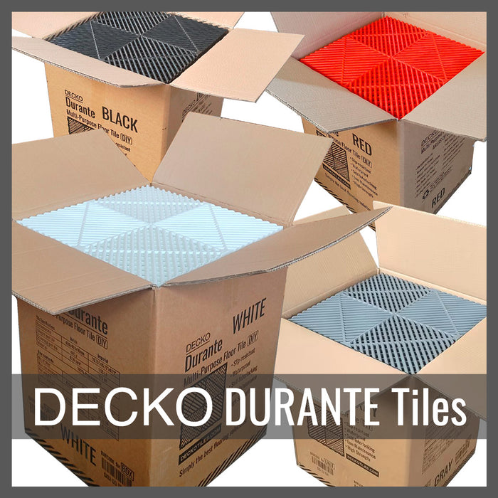 Garage Tile - Interlocking Polypropylene Flooring | DECKO <b>DURANTE</b> (400x400x18 mm) - <b>Select Colour</b> - Price per box of 30