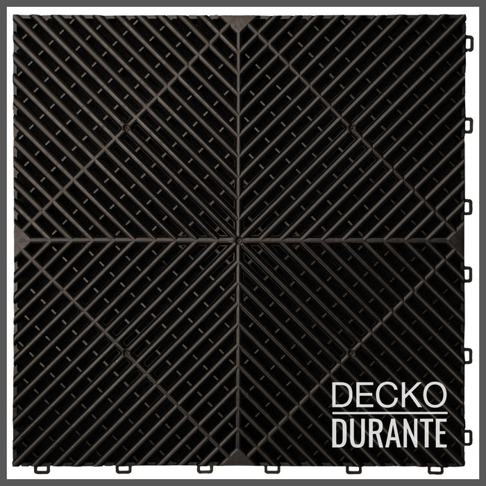 Garage Tile - Interlocking Polypropylene Flooring | DECKO <b>DURANTE</b> (400x400x18 mm tile) - <b>Select Color</b>