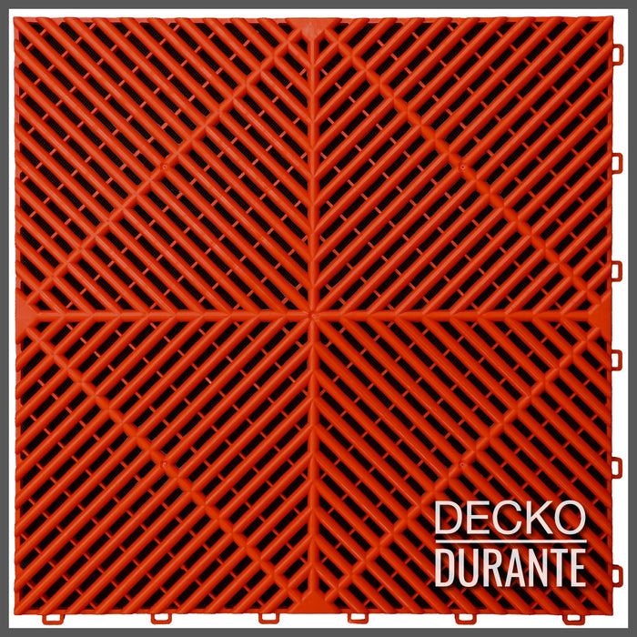 Garage Tile - Interlocking Polypropylene Flooring | DECKO <b>DURANTE</b> (400x400x18 mm tile) - <b>Select Color</b>