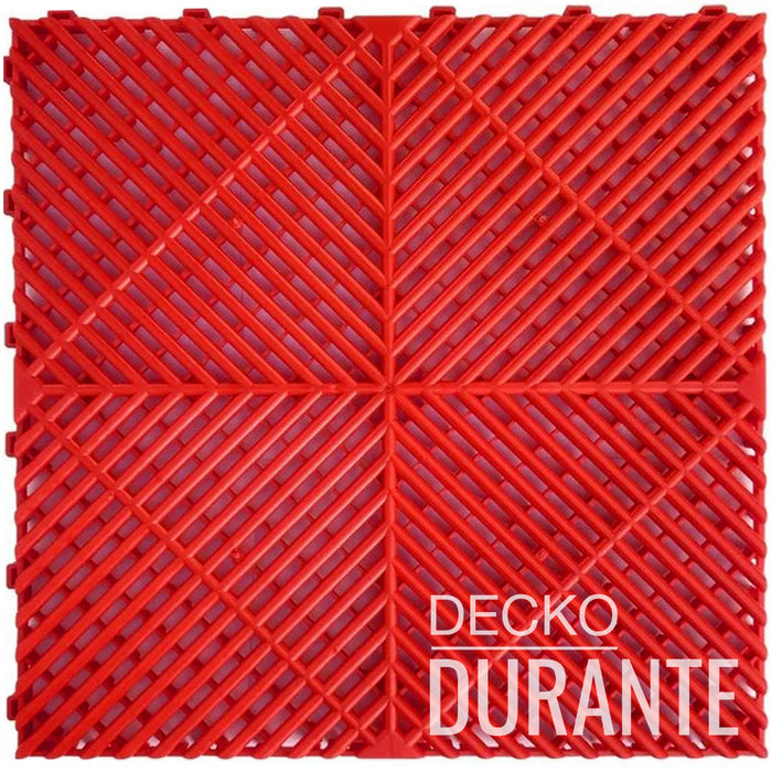 Garage Tile - Interlocking Polypropylene Flooring | DECKO <b>DURANTE</b> (400x400x18 mm) - <b>Select Colour</b> - Price per box of 30