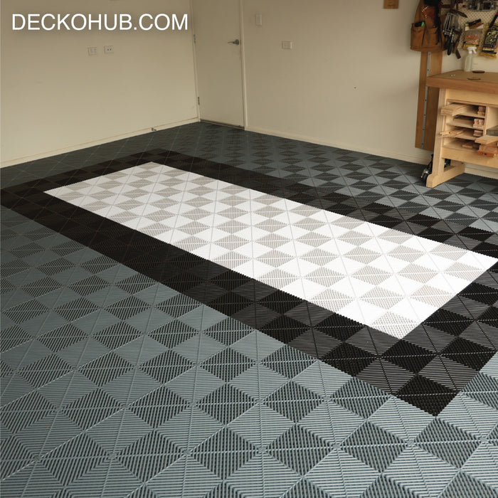 <b>Garage Tile Samples</b> - Interlocking Polypropylene Flooring - Build your Own Selection | DECKO - Fully Refundable (up to 6 items)