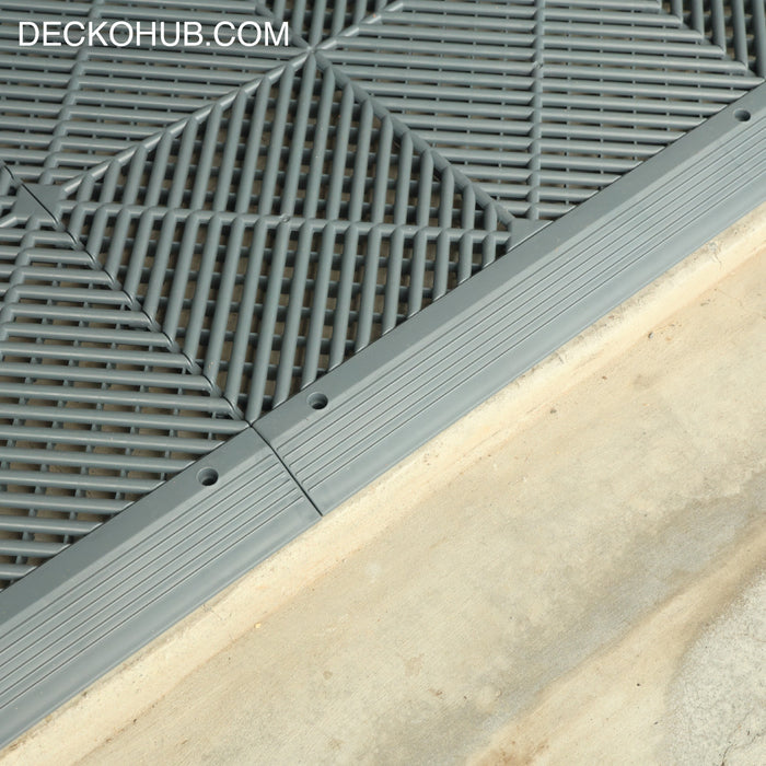 Garage Tile - <b>GREY</b> - Interlocking Polypropylene Flooring | DECKO <b>DURANTE</b> (400x400x18 mm tile)
