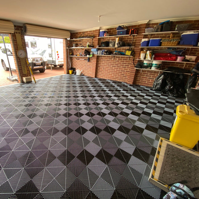 Garage Tile - Interlocking Polypropylene Flooring | DECKO <b>DURANTE</b> (400x400x18 mm tile) - <b>Select Color</b>