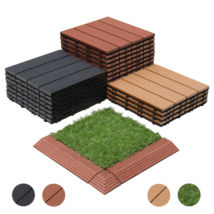 <b>Deck Tiles</b> - Premium WPC Interlocking | DECKO (300x 300x20 mm tile) - <b>select colour</b> - (One Piece)
