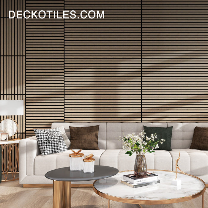 Acoustic Sound Dampening Wall Panels - <b>OAK Long</b> - box of 3 panels (1200x600mm) <b>2.16 m<sup>2</sup></b> coverage | DECKO SOUNDSCAPE