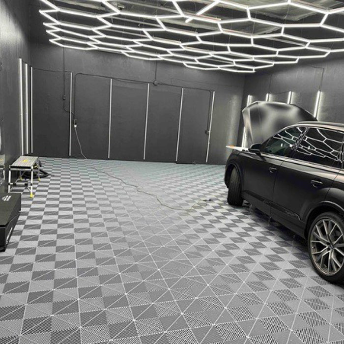 Garage Tile - Interlocking Polypropylene Flooring | DECKO <b>DURANTE</b> (400x400x18 mm tile) - <b>Select Color</b>