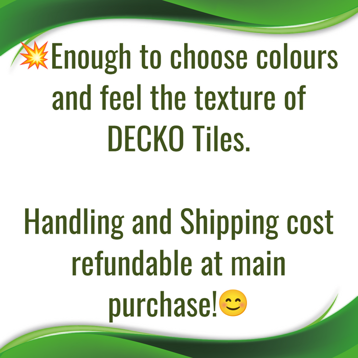 Free DECKO Tiles <strong>Colour Sample</strong> with Free Delivery ($5.9 Handling fee)
