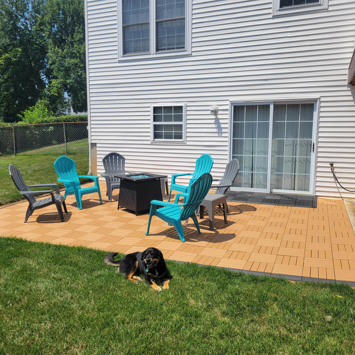 DECKO Tiles patio on grass