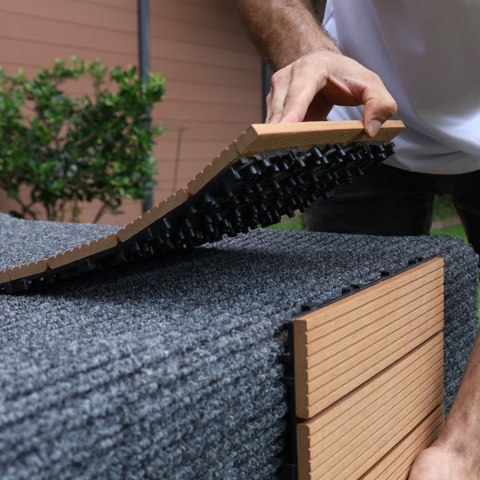 Installing Decking tiles on Steps and fascia