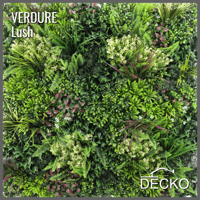 Artificial Plants Green Wall Panel - LUSH - One Panel 1000x1000mm | DECKO VERDURE (1 m² panel)