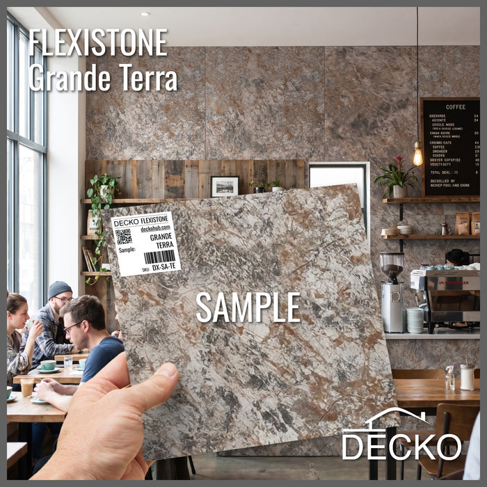 Flexible 3D Stone Wall Panel Sample - GRANDE TERRA | DECKO Flexistone - Free Shipping