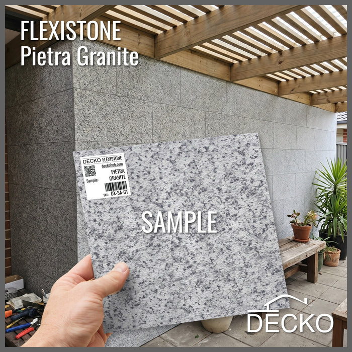 Flexible 3D Stone Wall Panel Sample - PIETRA GRANITE | DECKO Flexistone - Free Shipping