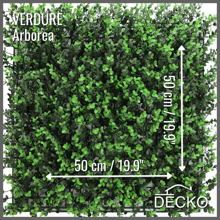 Artificial Plants Green Wall Panel - ARBOREA - 500x500mm | DECKO VERDURE (0.25 m² panel)