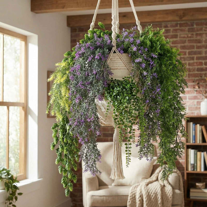 Artificial Hanging Plants - <b>VIOLA</b> Collection (6 different plants) | DECKO Verdure Babylon Cascades