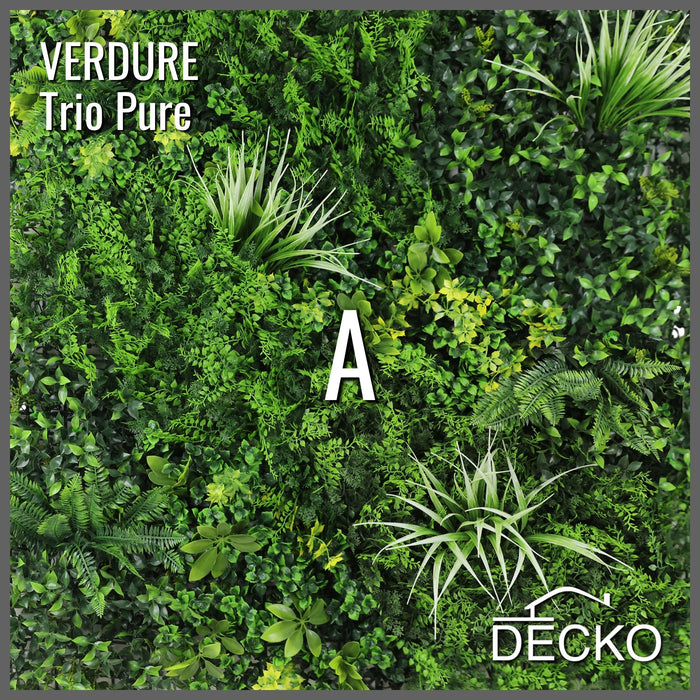 Artificial Plants Green Wall Panel - TRIO PURE - Box of 3 Panels - 1000x1000mm | DECKO VERDURE (3 m² /box)