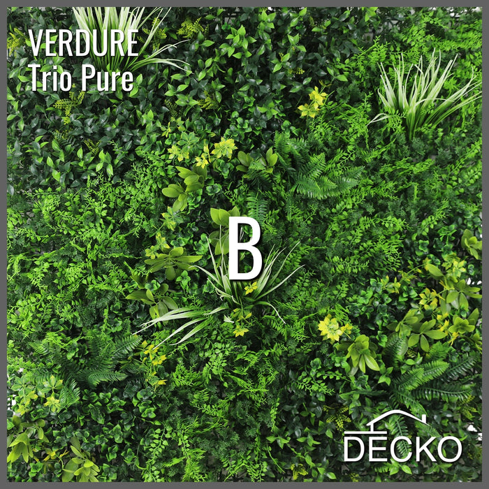 Artificial Plants Green Wall Panel - TRIO PURE - Box of 3 Panels - 1000x1000mm | DECKO VERDURE (3 m² /box)