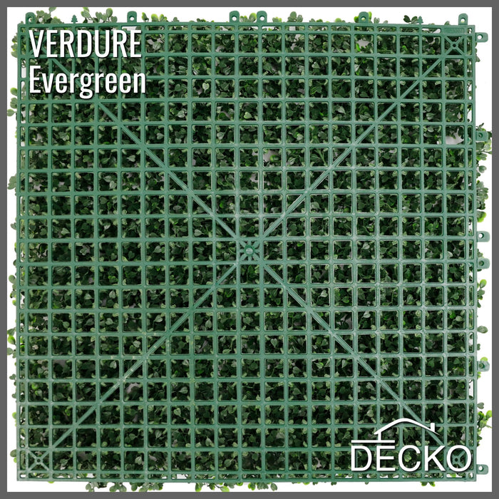 Artificial Plants Green Wall Panel - EVERGREEN - 500x500mm | DECKO VERDURE (0.25 m² panel)
