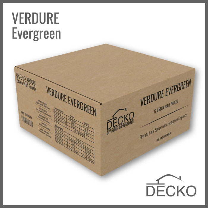 Artificial Plants Green Wall Panel - EVERGREEN - 500x500mm | DECKO VERDURE (0.25 m² panel)