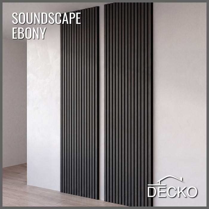 Acoustic Sound Dampening Wall Panels - MAXI EBONY - box of 2 panels (2700x600mm) | DECKO SOUNDSCAPE