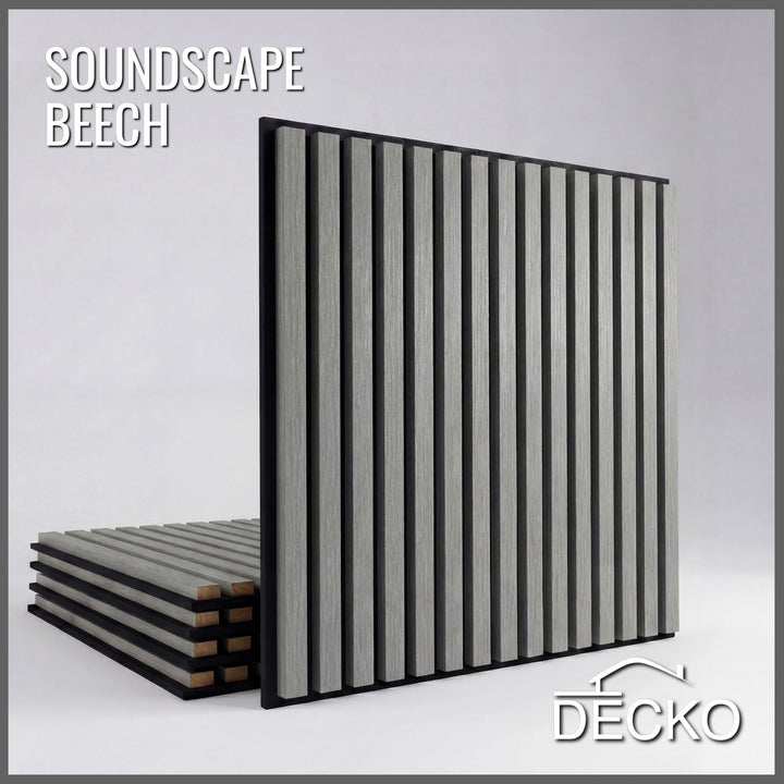 Acoustic Sound Dampening Wall Panels - BEECH Square - box of 5 panels (600x600mm) 1.8 m² coverage | DECKO SOUNDSCAPE