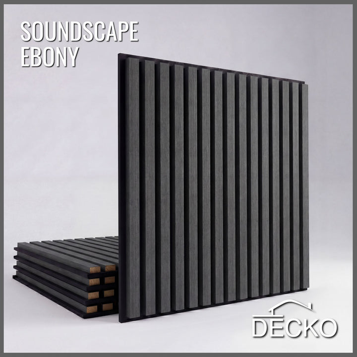 Acoustic Sound Dampening Wall Panels - EBONY Square - box of 5 panels (600x600mm) 1.8 m² coverage | DECKO SOUNDSCAPE