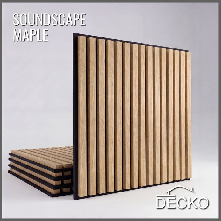 Acoustic Sound Dampening Wall Panels - MAPLE Square - box of 5 panels (600x600mm) 1.8 m² coverage | DECKO SOUNDSCAPE