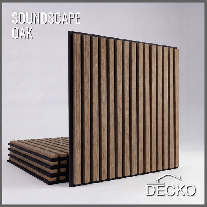 Acoustic Sound Dampening Wall Panels - OAK Square - box of 5 panels (600x600mm) 1.8 m² coverage | DECKO SOUNDSCAPE