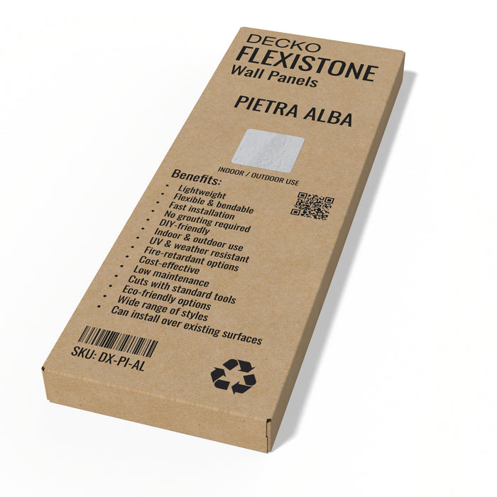 DECKO Flexistone Wall Panels - <b>PIETRA ALBA</b> - Box of 16 Panels 900x300mm