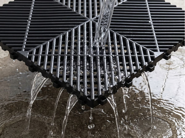 Water drains away