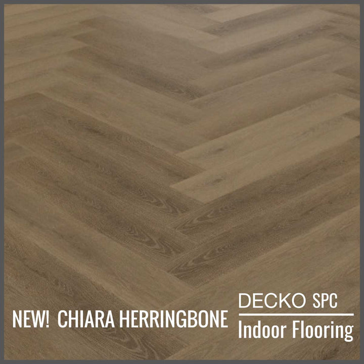 SPC Hybrid Vinyl Plank Flooring - CHIARA Herringbone - Waterproof Stone Plastic Composite | DECKO (1.64 m² box)